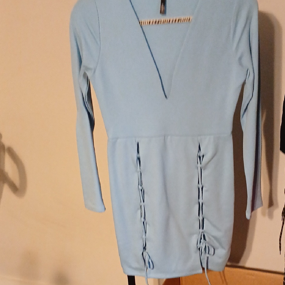 Light Blue Long Sleeve Dress